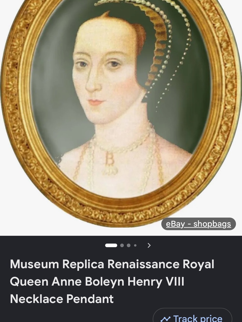 Anne Boleyn initial pearl necklace